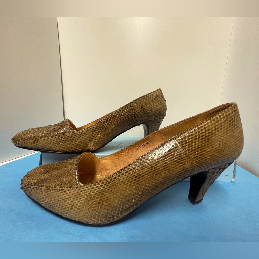 Women's Heels Snakeskin Leather Shoes